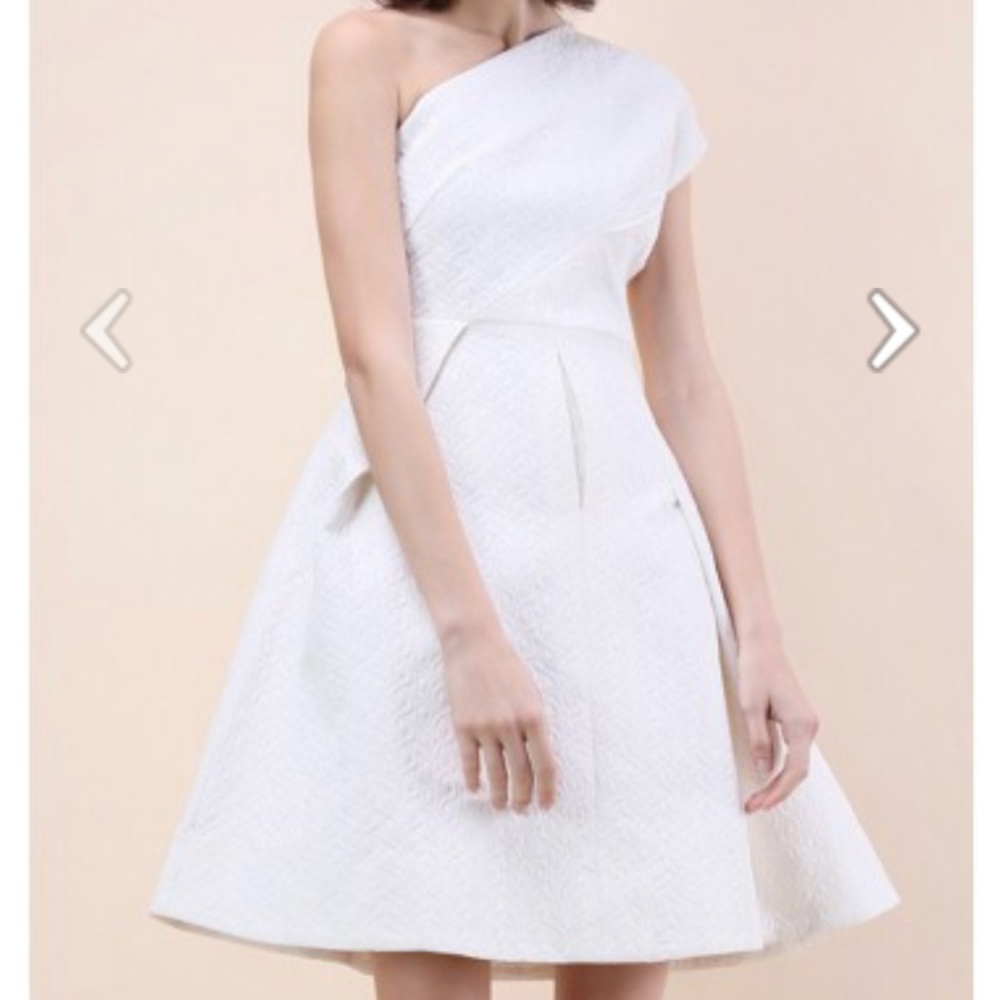 Asymmetrical White Dress